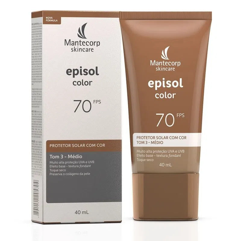 Episol Protetor Solar Facial Color Fps 70 Tom 3 Médio (40ml)